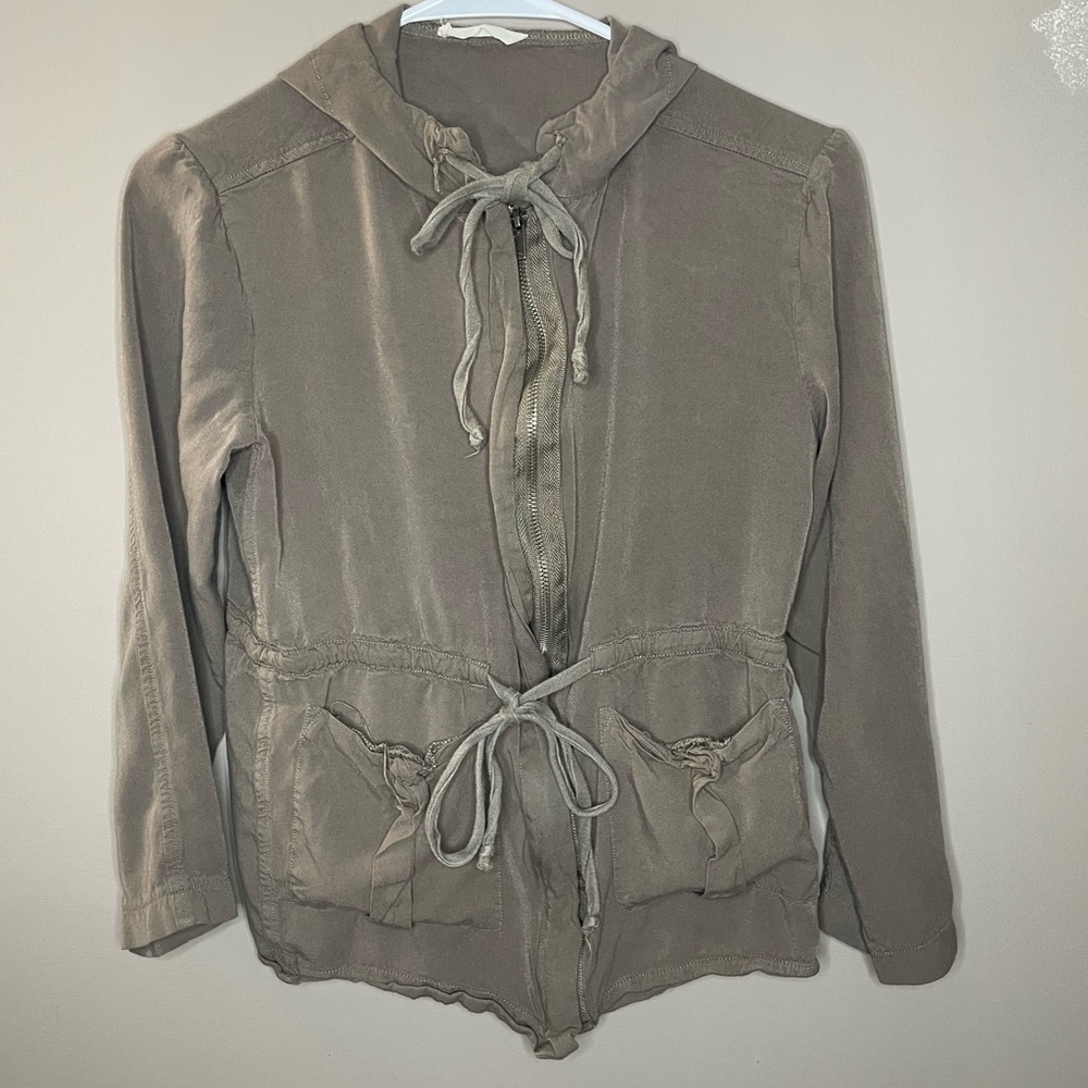 Sophie Rue Zip Up Light Weight Hooded Jacket Size S
